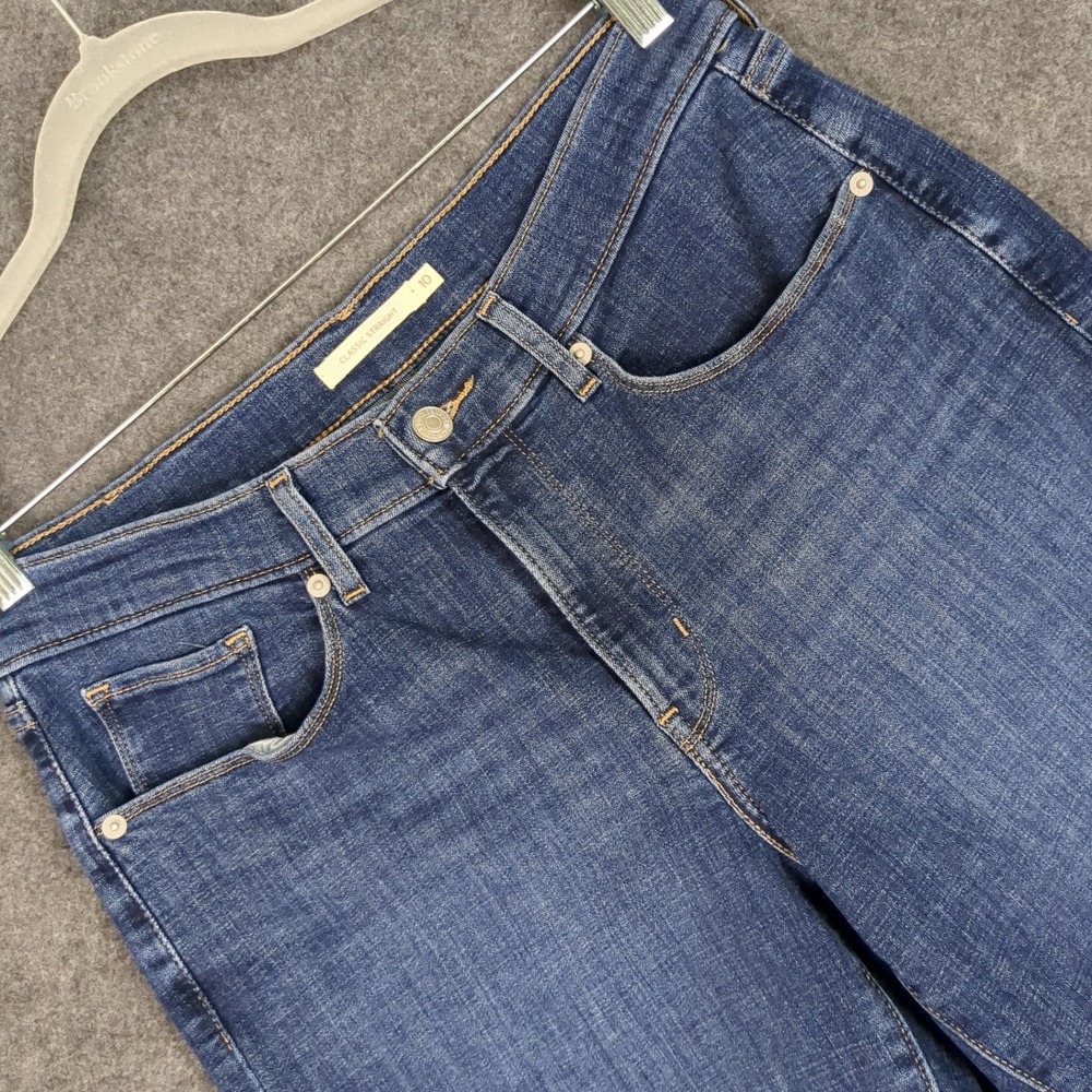 Levis Classic Straight Jeans Womens 10M W30 L30 Dark Wash Blue Denim